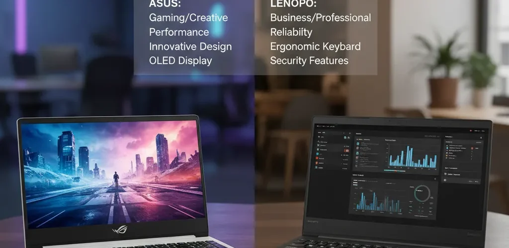 راهنمای جامع انتخاب بین لپ تاپ ایسوس و لنوو: کدام برند برای شما مناسب است؟